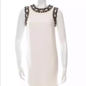 GUCCI RUNWAY dress silk sleeveless IVORY beaded